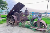 | Photo: PTI : Century-old vintage steam roller in Darbhanga